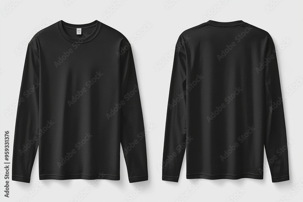 Black long sleeve tshirt mockup isolated created with Generative AI Black long sleeve tshirt mockup isolated created with Generative AI