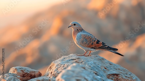 Laughing dove Spilopelia senegalensis in the Asir Mountains Saudi Arabia : Generative AI photo