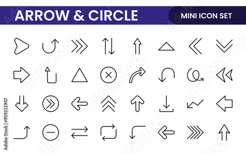 Dynamic Circle and Arrow Icon Set: A Versatile Collection for Navigation, Directional Signs, Workflow Diagrams, User Interface Design, and Infographic Enhancements