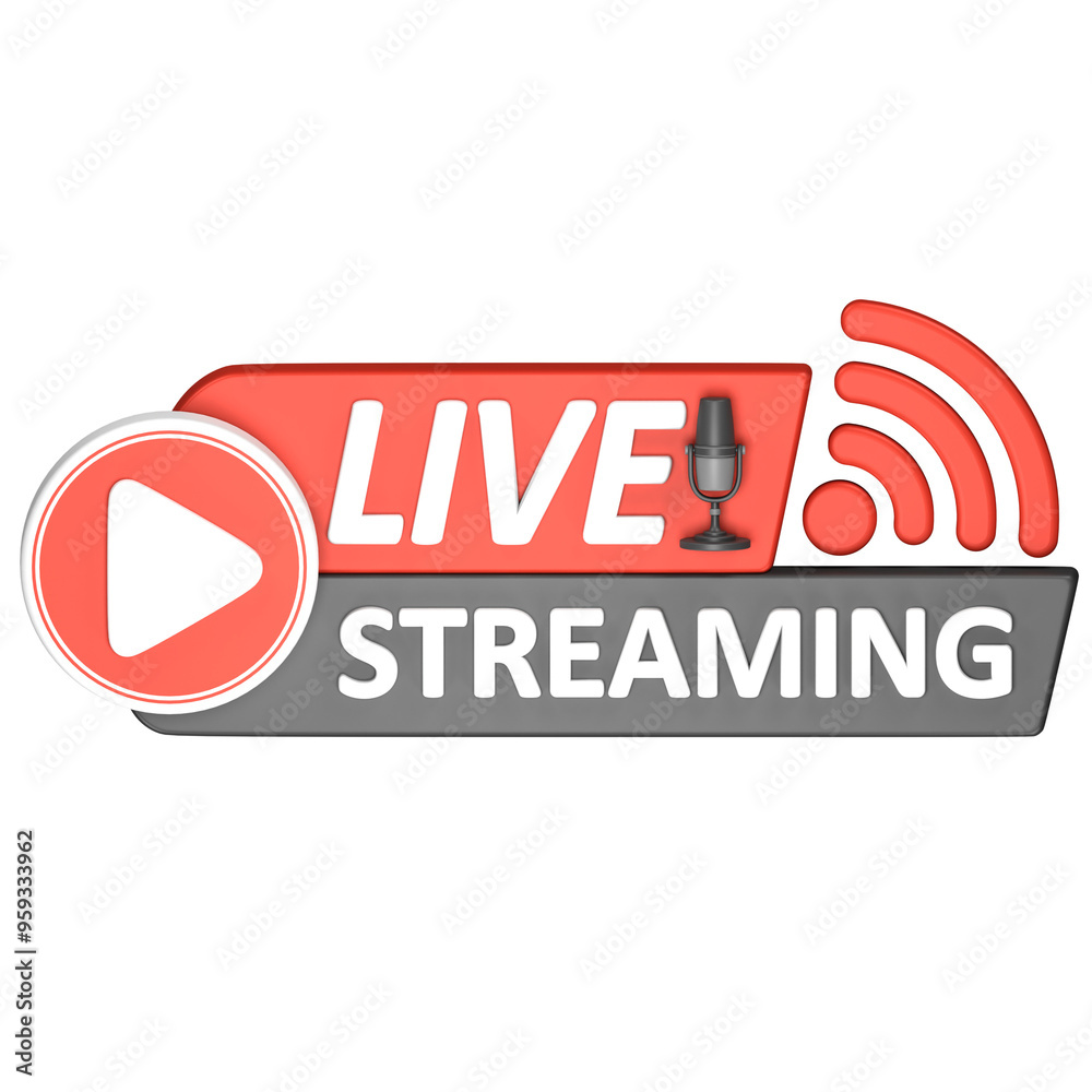 Podcast Live Streaming 3D Illustration for uiux, web, app, presentation, etc Podcast Live Streaming 3D Illustration for uiux, web, app, presentation, etc