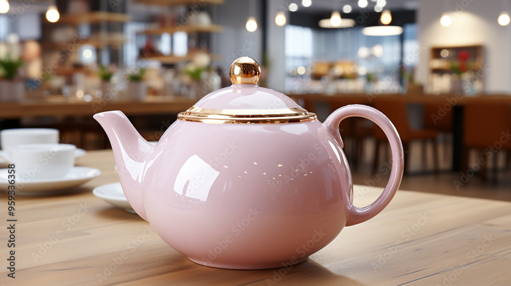 Ceramic teapot on the table in the store generative ai Ceramic teapot on the table in the store generative ai