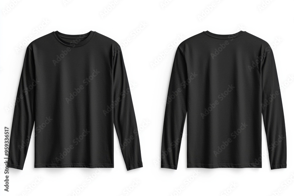 Black long sleeve tshirt mockup isolated created with Generative AI