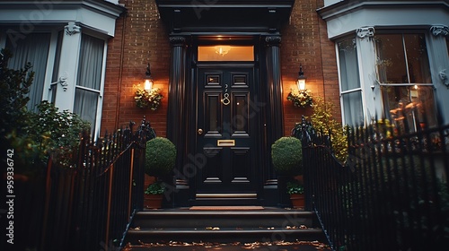 Large house in Londons wealthy neighborhood Notting Hill : Generative AI