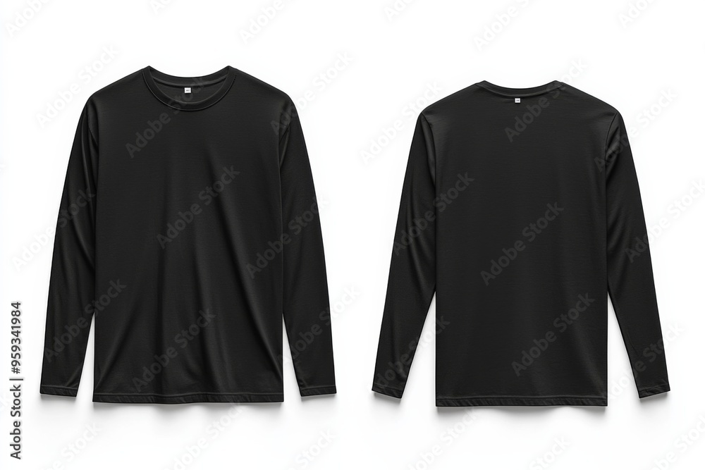 Black long sleeve tshirt mockup isolated created with Generative AI Black long sleeve tshirt mockup isolated created with Generative AI