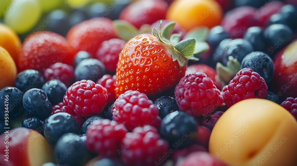 Delicious and Healthy Fresh Organic Fruits and Berries : Generative AI Delicious and Healthy Fresh Organic Fruits and Berries : Generative AI