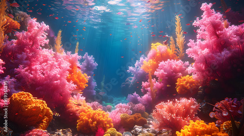 Vibrant Underwater Coral Reef Illustration