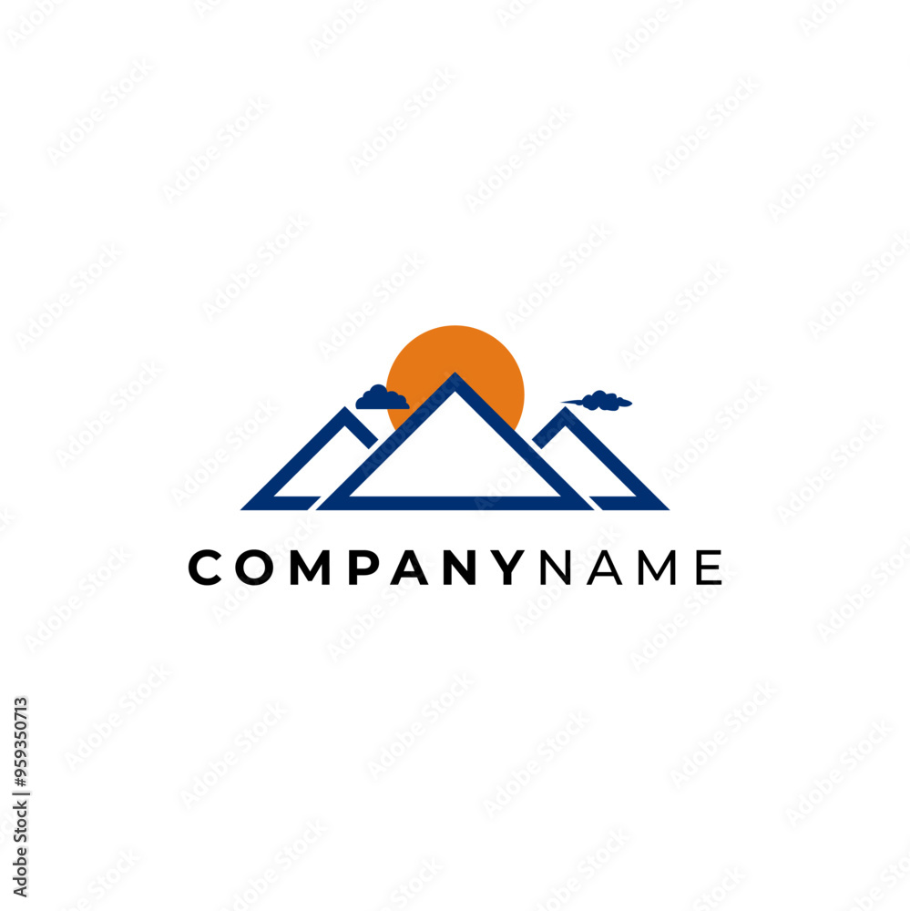 sun mountain logo Design icon Vector sun mountain logo Design icon Vector