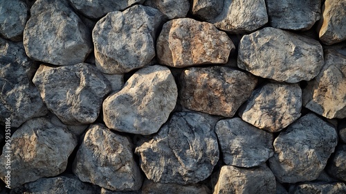 wall of irregular granite stones background for textures : Generative AI