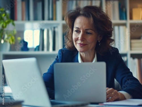 Busy Professional Woman Working on Laptop