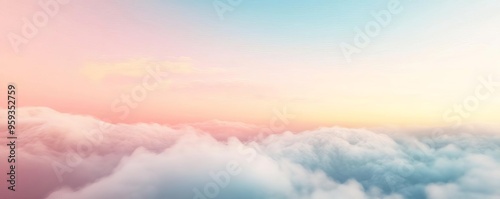 Artistic illustration of a distant exoplanet with gentle gradients of color and soft, wispy clouds, creating a peaceful, otherworldly effect