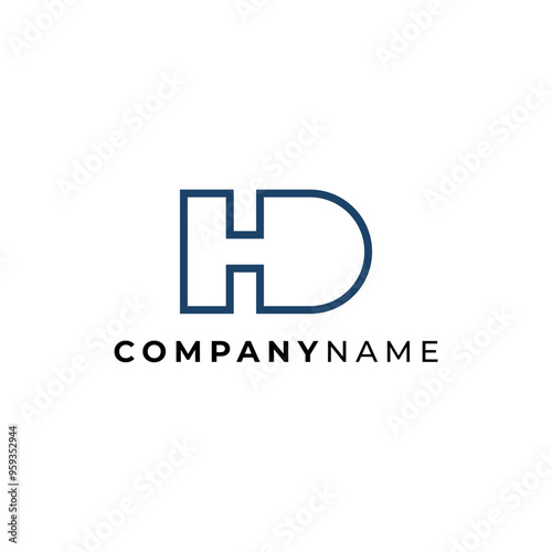 Creative modern letter HD logo design vector