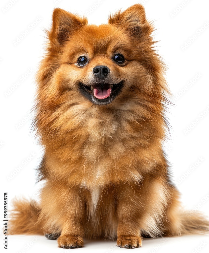 Adorable Pomeranian Puppy Sitting with a Happy Expression Adorable Pomeranian Puppy Sitting with a Happy Expression