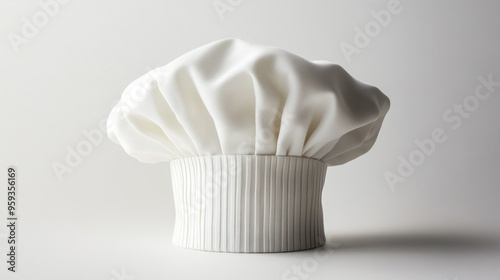 White Chef Hat on a White Background