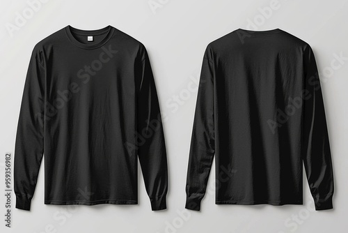 Black long sleeve tshirt mockup isolated created with Generative AI