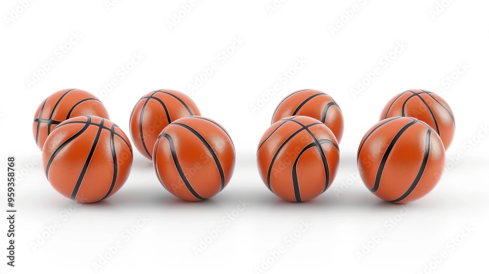Set of basketball balls isolated on white background Set of basketball balls isolated on white background