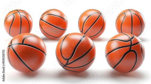 Wallpaper Mural Set of basketball balls isolated on white background Torontodigital.ca