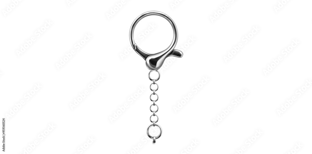 Realistic Key Chain With Metal Ring Vector Illustration. Realistic Key Chain With Metal Ring Vector Illustration.