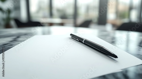 White paper with pens in the meeting room : Generative AI photo