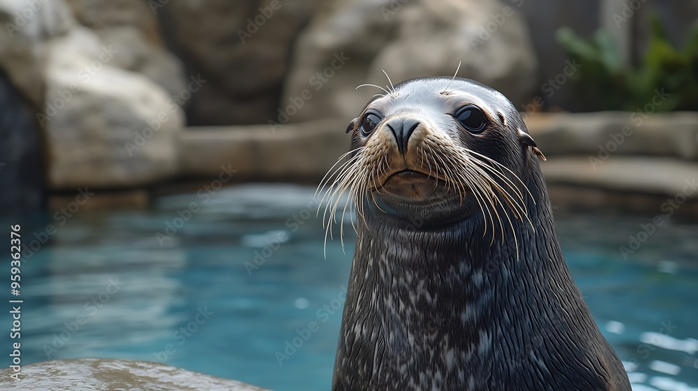 Obraz premium Northern fur seal at Vancouver Aquarium : Generative AI