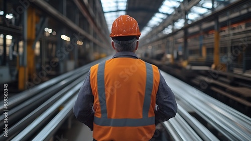Wallpaper Mural Metalwork manufacturing factory manager oversees highest quality of metal or steel frame for heavy construction Steel manufacture inspection ensuring precision quality product Exemplif : Generative AI Torontodigital.ca