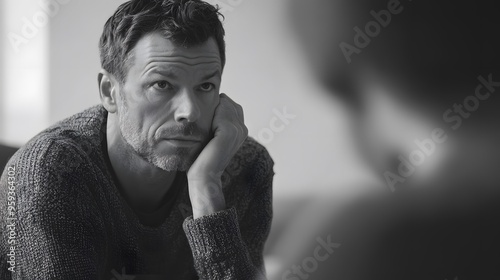 A therapist listening attentively to a patient during a counseling session