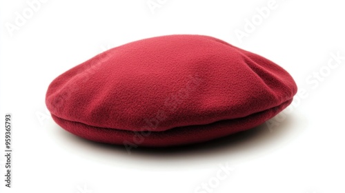 Red Beret Fashion Accessory on white background