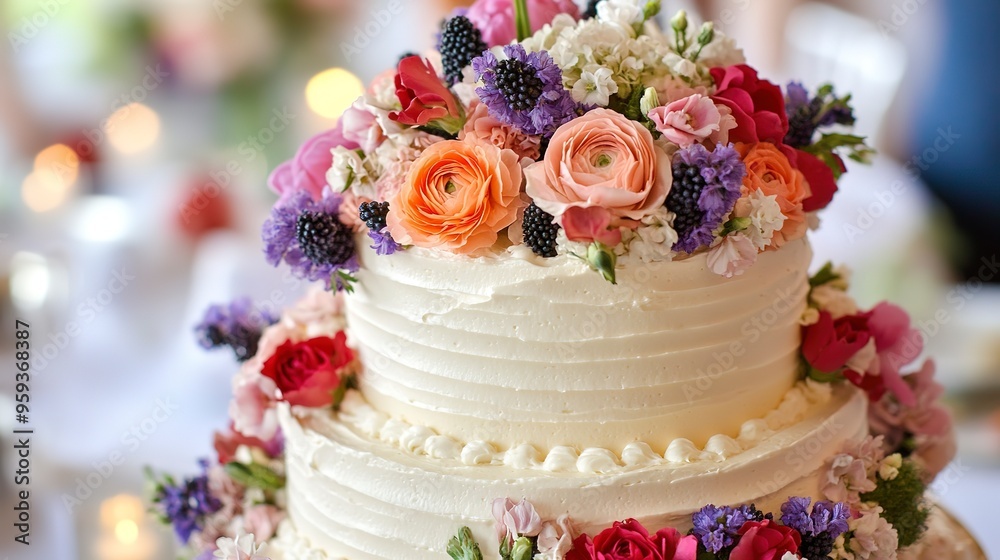 wedding cake decorated with flowers wedding cake decorated with flowers
