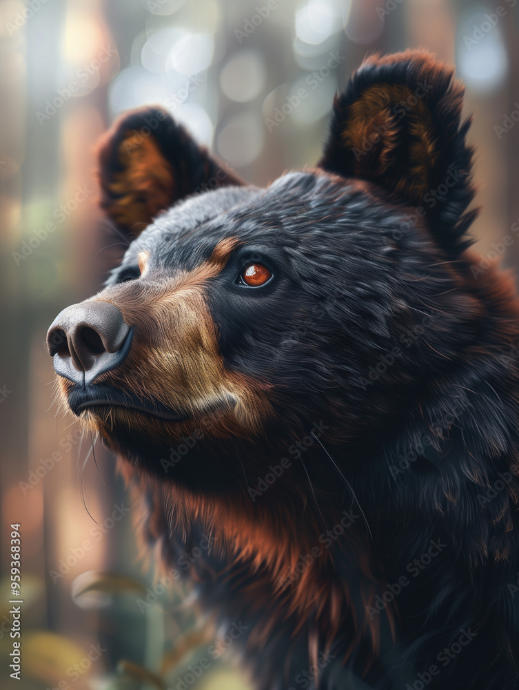 Obraz premium Sloth Bear, Melursus ursinus, Indian Bear Wildlife Photography Close Up in Forest