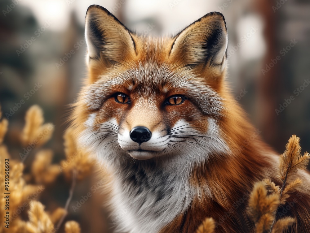 Obraz premium Red Fox, Vulpes vulpes, Wild Fox Wildlife Photography Close Up in Forest