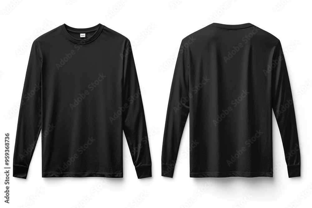 Black long sleeve tshirt mockup isolated created with Generative AI Black long sleeve tshirt mockup isolated created with Generative AI