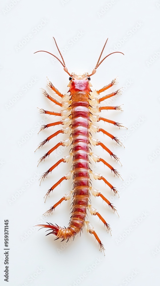 Obraz premium Centipede isolated on white background