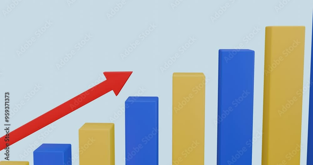 3D bar chart animation for business growth 3D bar chart animation for business growth