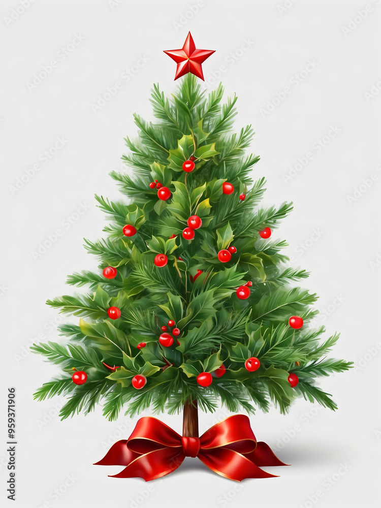 Christmas tree on a white background Christmas tree on a white background