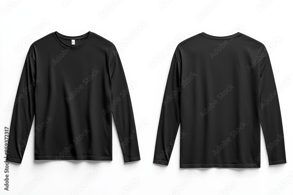 Black long sleeve tshirt mockup isolated created with Generative AI Black long sleeve tshirt mockup isolated created with Generative AI