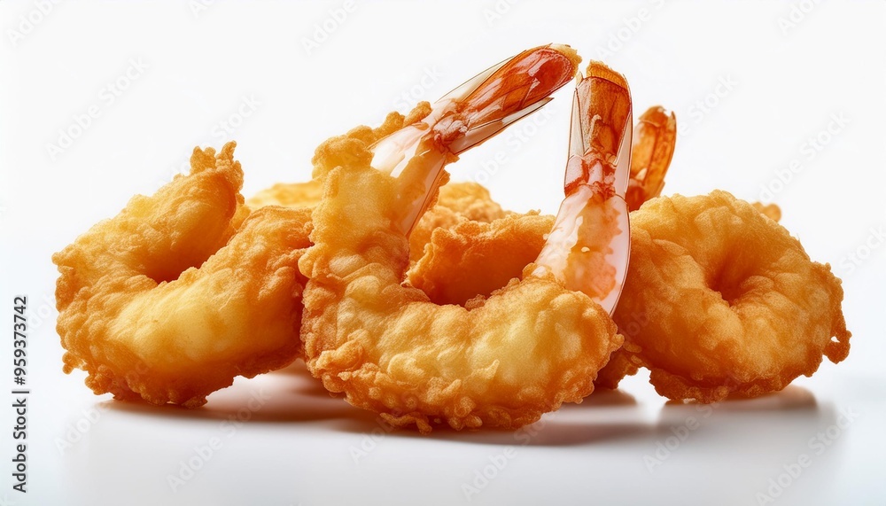 Shrimp tempura with white background isolated Shrimp tempura with white background isolated