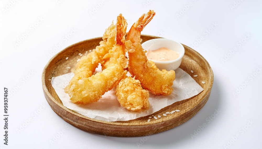 Shrimp tempura with white background isolated Shrimp tempura with white background isolated