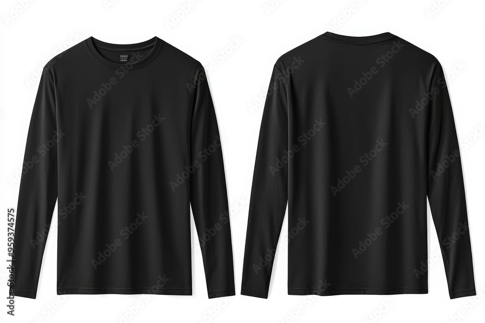 Black long sleeve tshirt mockup isolated created with Generative AI Black long sleeve tshirt mockup isolated created with Generative AI