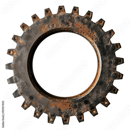 Close-up of a Rusted Metal Gear Wheel