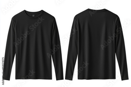 Black long sleeve tshirt mockup isolated created with Generative AI