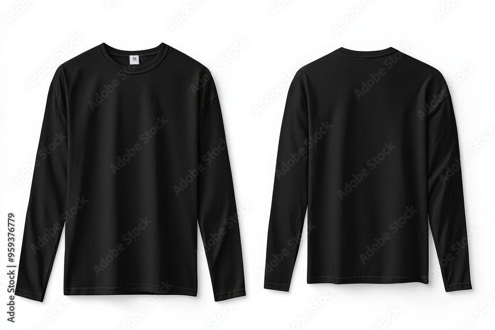 Black long sleeve tshirt mockup isolated created with Generative AI Black long sleeve tshirt mockup isolated created with Generative AI