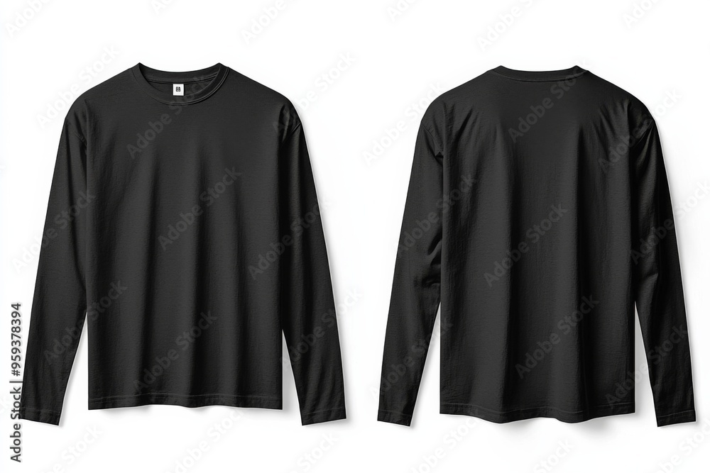 Black long sleeve tshirt mockup isolated created with Generative AI Black long sleeve tshirt mockup isolated created with Generative AI