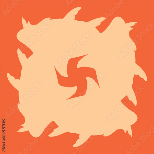 abstract ceramic design with orange color