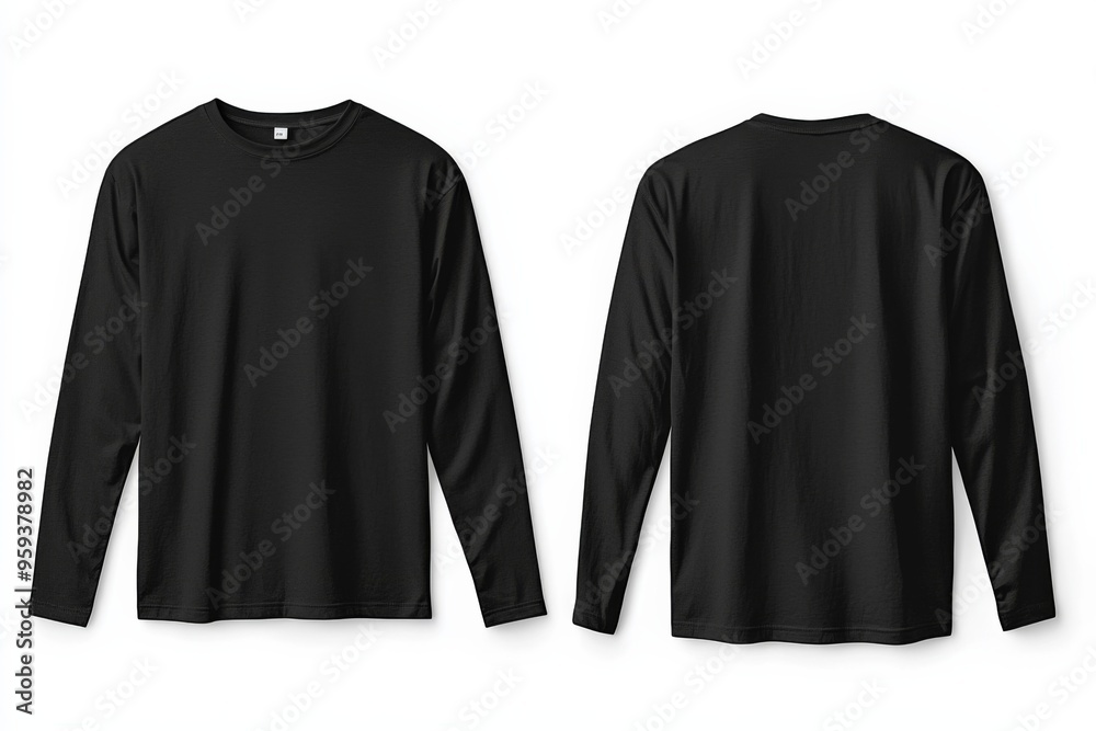 Black long sleeve tshirt mockup isolated created with Generative AI Black long sleeve tshirt mockup isolated created with Generative AI