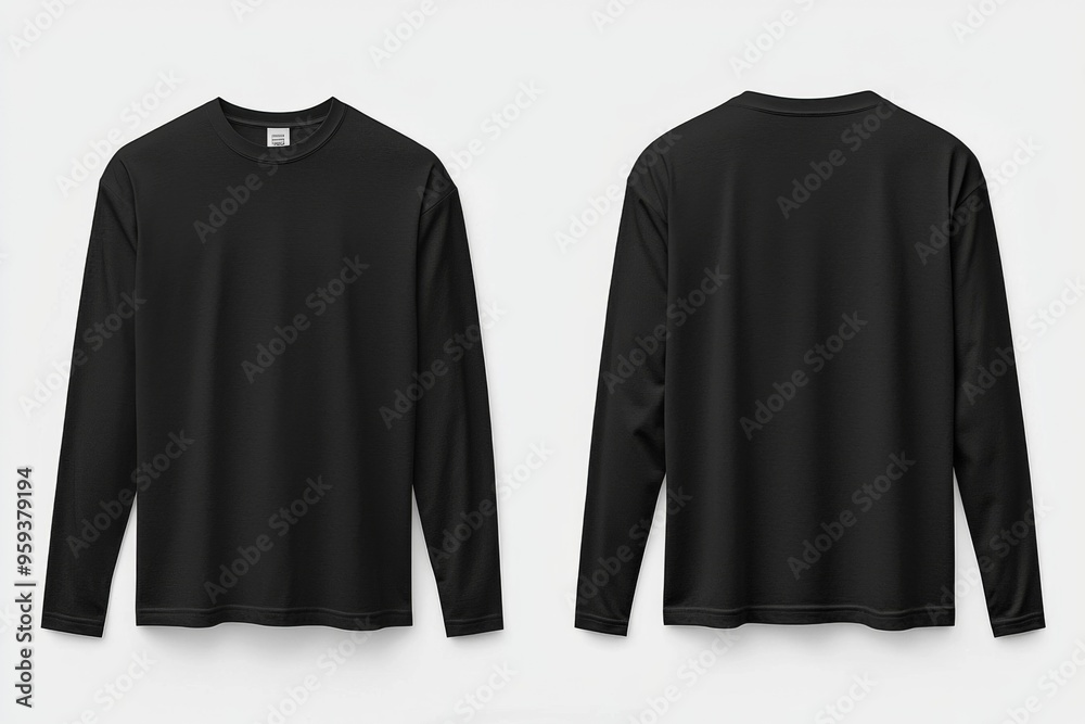 Black long sleeve tshirt mockup isolated created with Generative AI Black long sleeve tshirt mockup isolated created with Generative AI
