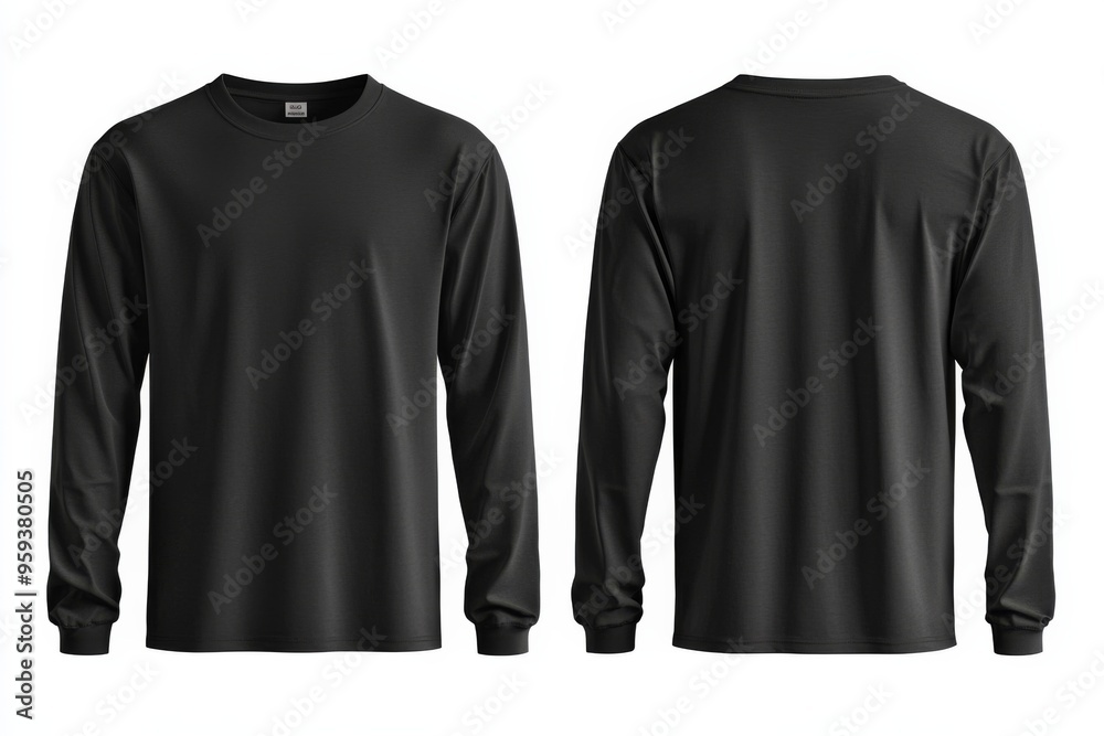 Black long sleeve tshirt mockup isolated created with Generative AI Black long sleeve tshirt mockup isolated created with Generative AI