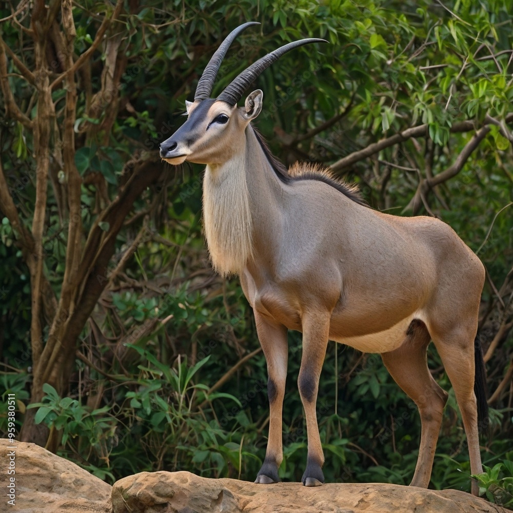 Closeup Grey nilgai in South America amazon jungle royalty free stock photos images generated Ai Closeup Grey nilgai in South America amazon jungle royalty free stock photos images generated Ai