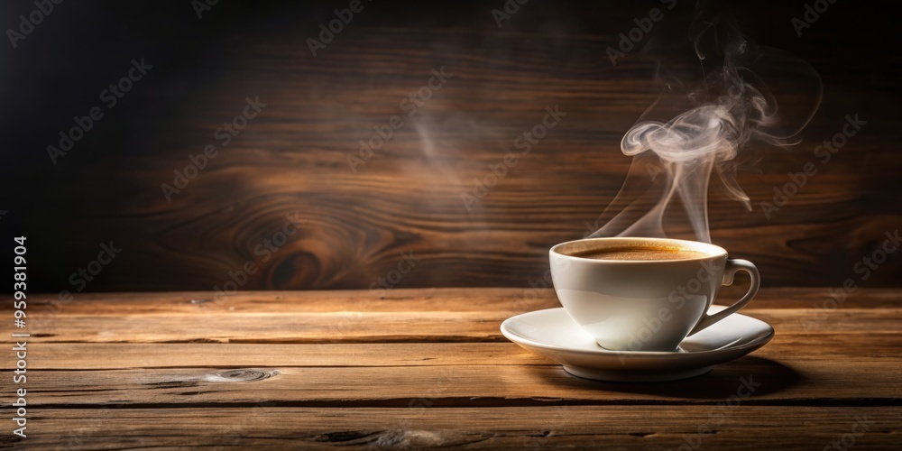 Steaming cup of coffee on a wooden table, coffee, beverage, morning, aroma, caffeine, hot drink, breakfast, mug Steaming cup of coffee on a wooden table, coffee, beverage, morning, aroma, caffeine, hot drink, breakfast, mug
