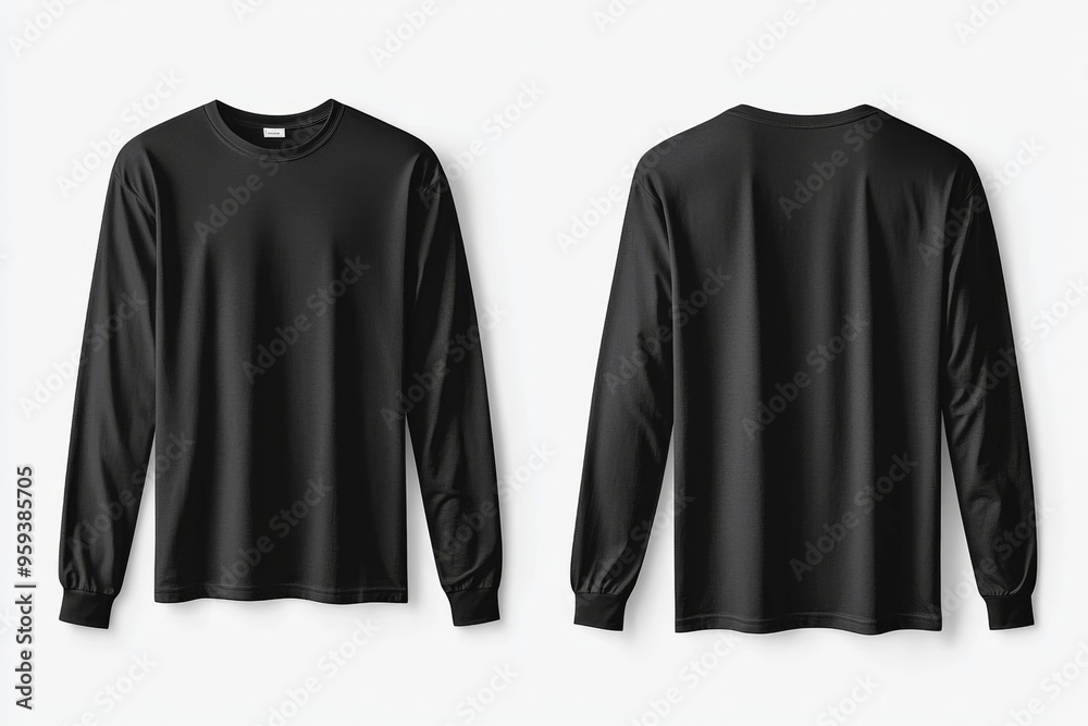 Black long sleeve tshirt mockup isolated created with Generative AI Black long sleeve tshirt mockup isolated created with Generative AI