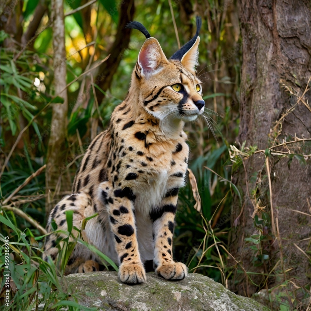 Alert serval cat in the forest Capron Park Zoo in Attleboro royalty free stock photos images
generated Ai Alert serval cat in the forest Capron Park Zoo in Attleboro royalty free stock photos images
generated Ai