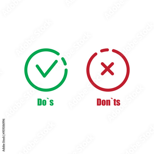 don't and don'ts information signs. simple flat illustration on white background..eps